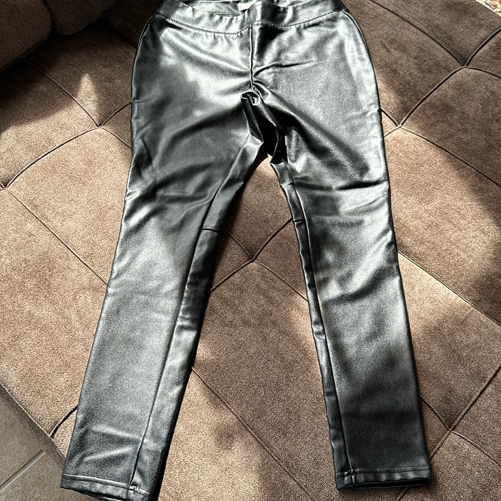 Cato Faux Leather Black Skinny Stretch Leggings Size M